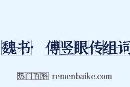 魏书·傅竖眼传组词是什么意思的图片